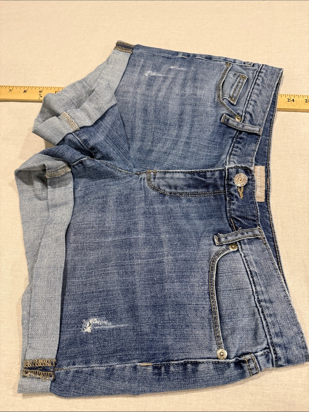 Banana Republic Dark Blue Cuffed Denim Shorts